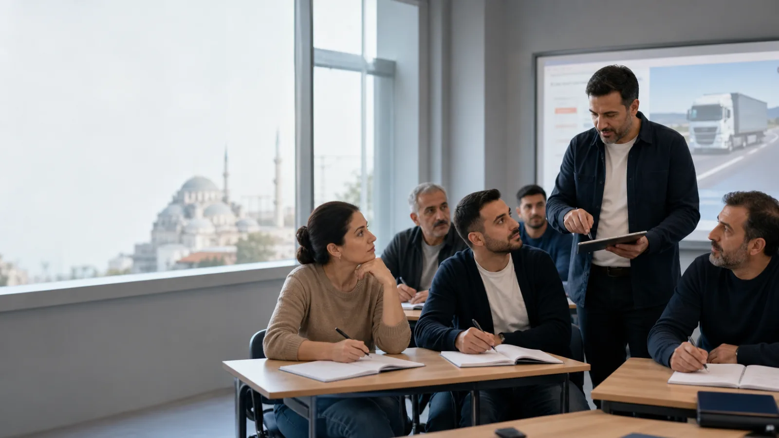 Irmak SRC danışmanının ileri yaştaki ticari sürücüyle belge ve sağlık raporu sürecini planlaması
